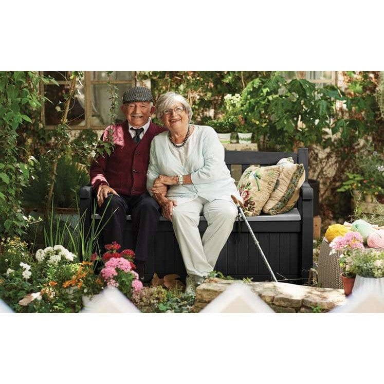 Keter Eden 265L Plastic Storage Bench – Dark Grey