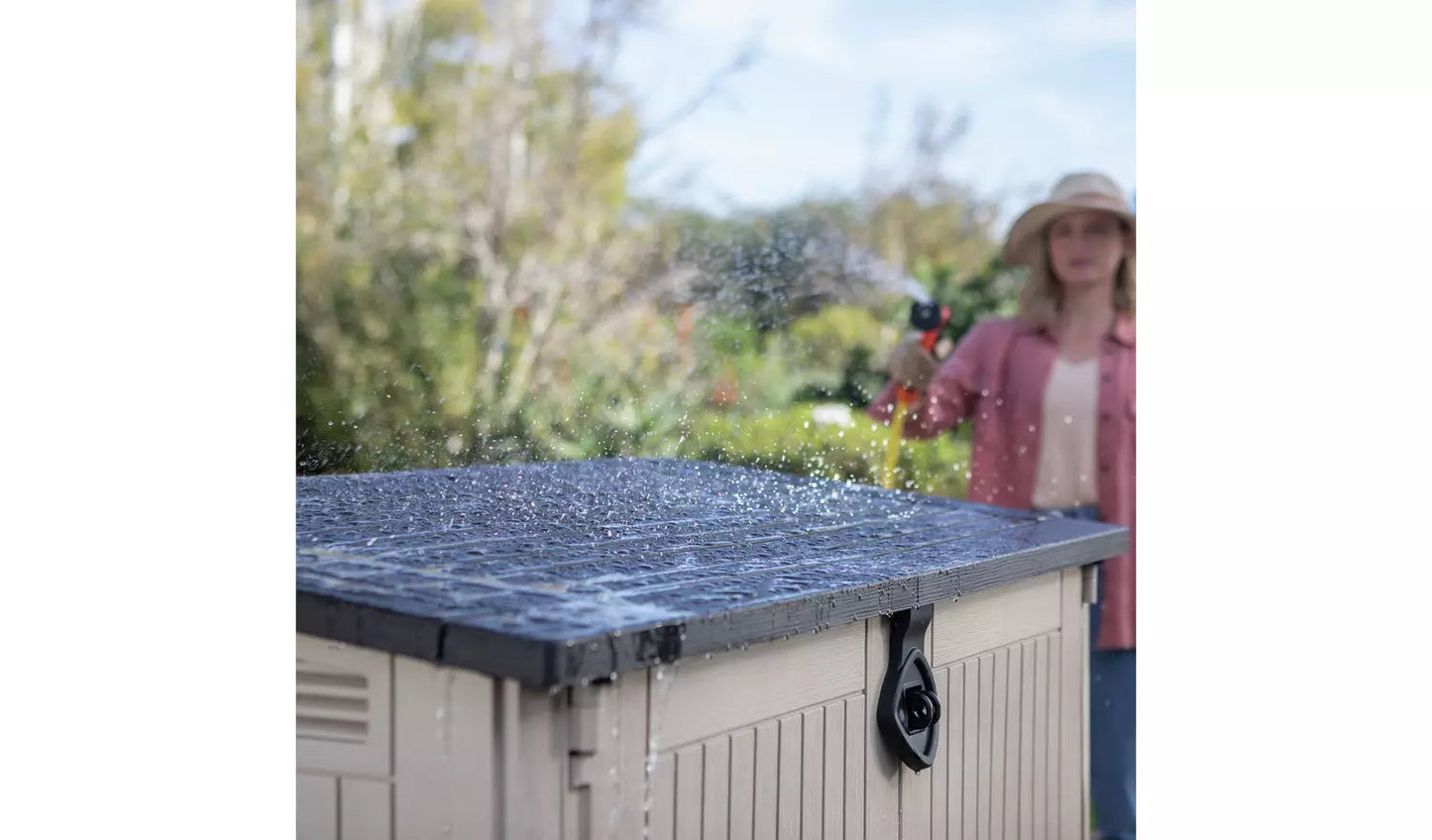 Keter Store-It-Out Midi 880L Plastic Garden Storage – Beige &amp; Brown