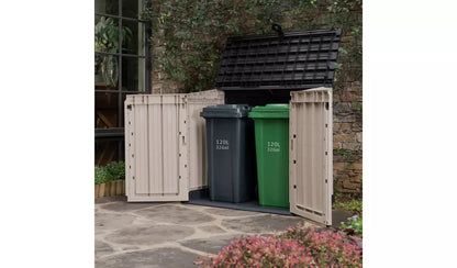 Keter Store-It-Out Midi 880L Plastic Garden Storage – Beige &amp; Brown