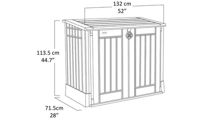 Keter Store-It-Out Midi 880L Plastic Garden Storage – Beige &amp; Brown