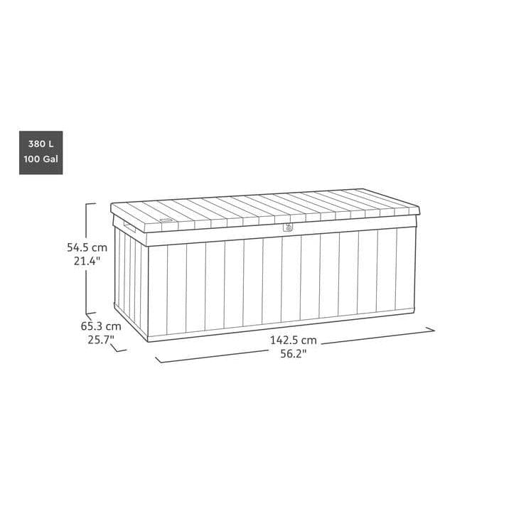 Keter Darwin 380L Plastic Storage Box – Grey