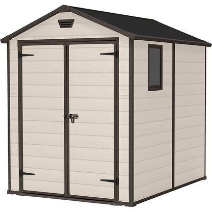 Keter 6′ x 8′ Manor Plastic Garden Storage Shed – Beige