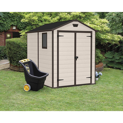 Keter 6′ x 8′ Manor Plastic Garden Storage Shed – Beige