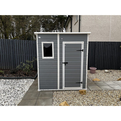 Keter 6′ x 6′ Manor Plastic Pent Garden Storage Shed – Grey