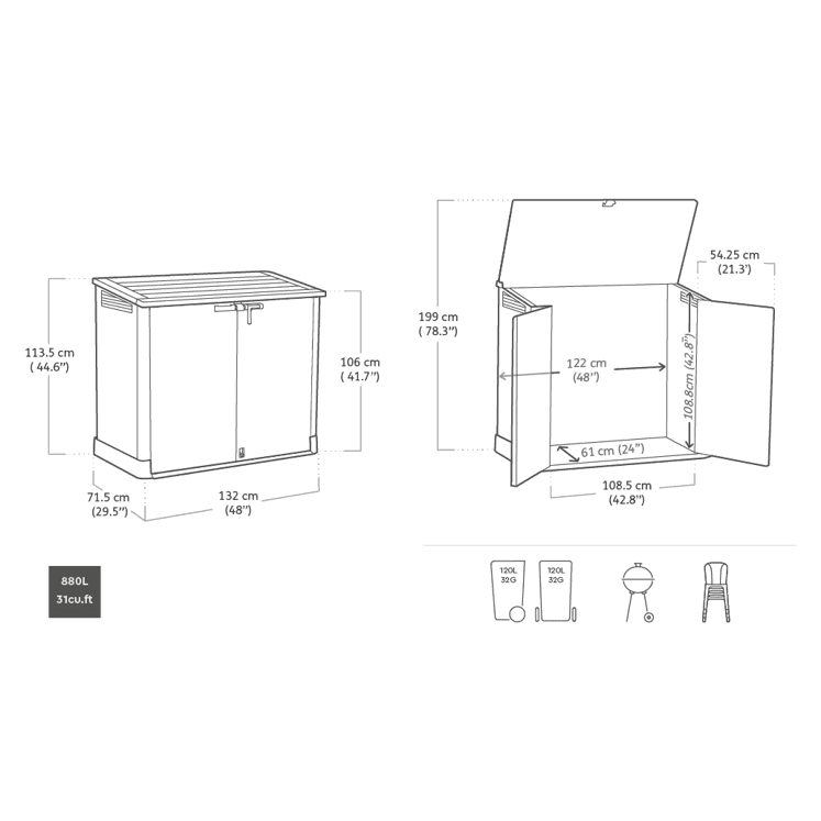 Keter Store It Out Nova 880L Storage Box – Dark Grey