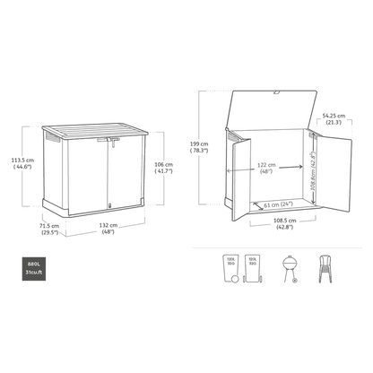 Keter Store It Out Nova 880L Storage Box – Dark Grey