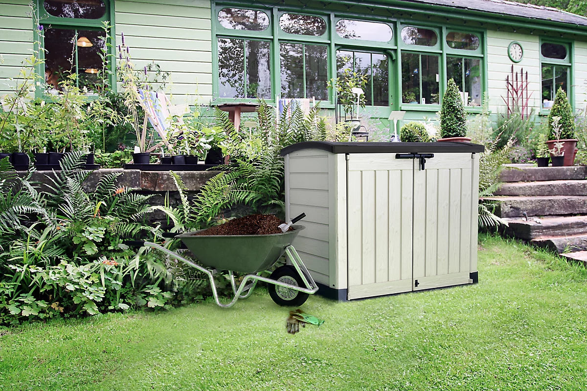 Keter Store-It-Out 1200L Arc Beige &amp; Brown Garden Storage Box